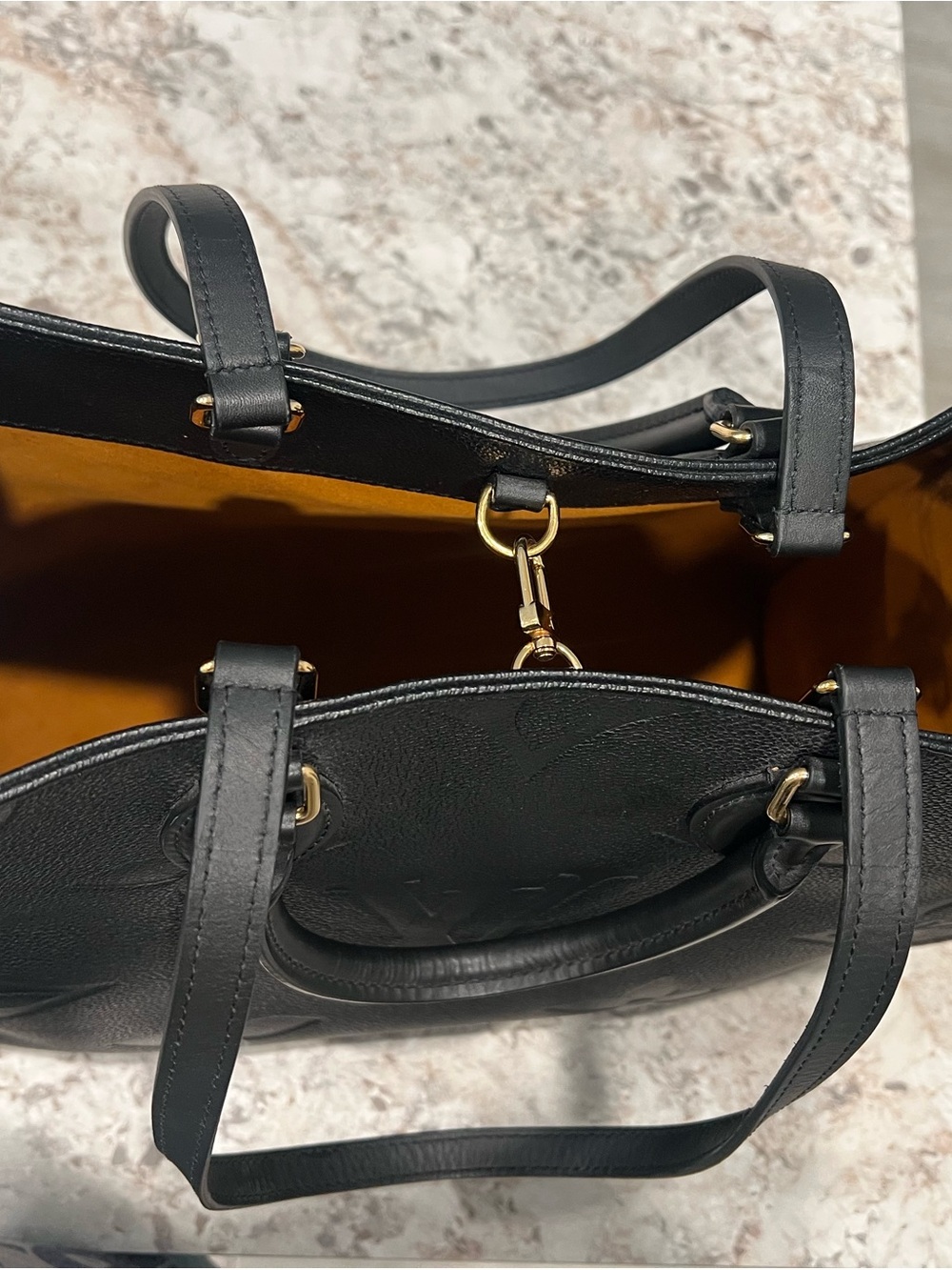 Louis Vuitton Black Embossed Monogram Leather Tote - Picture 3 of 4